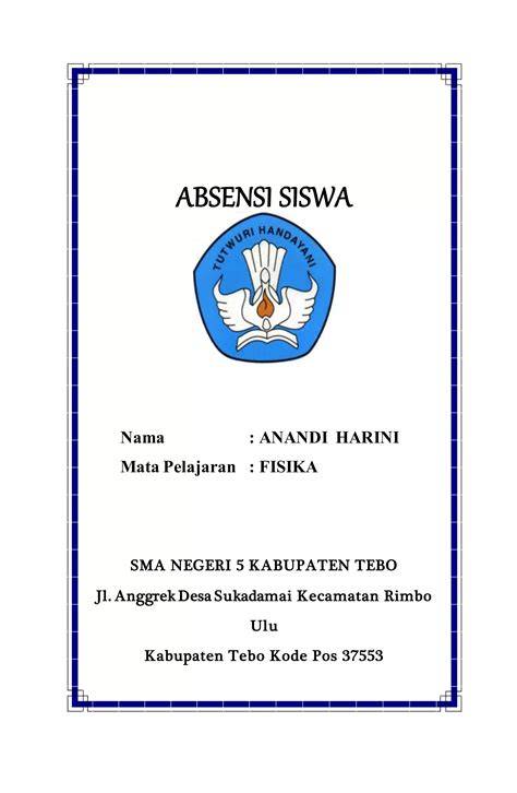 COVER ABSENSI SISWA yang centang biru dan referensi xxxx vedio serta ramai draft fantasy image 1