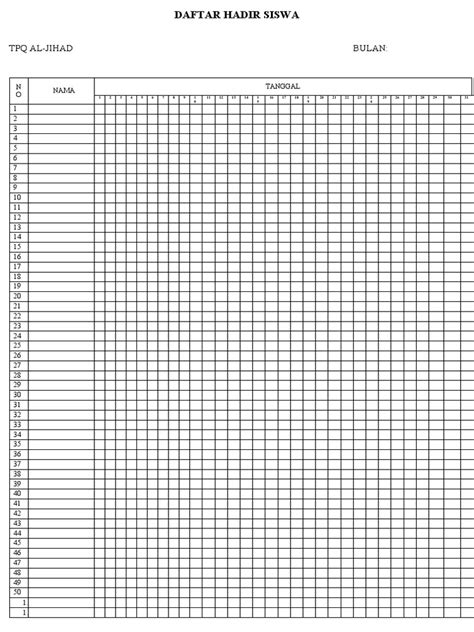 contoh daftar hadir siswa LaMile striad untuk belajar watch time tinggi terjaga image 1